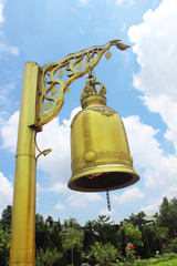 Fototapeta premium Golden bell isolated on blue sky