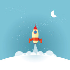 Rocket launch from some planet to the space