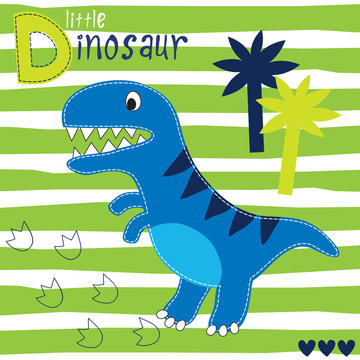 dinosaur in the jungle vector illustration