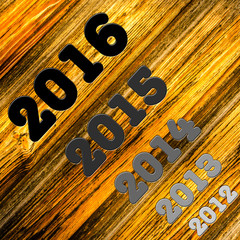 Holzwand Jahreszahl 2015, 2016, 2014, 2013, 2012