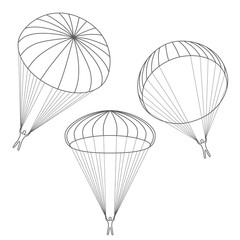 Fototapeta premium vector set of parachutes