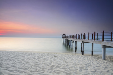 Obraz premium Sunrise view at fisherman jetty