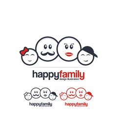 Happy Family Design Illustration. happy family head icon 