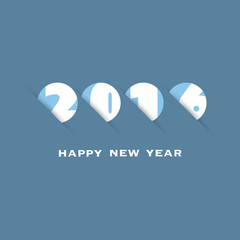 Simple Blue New Year Card, Cover or Background Design Template - 2016