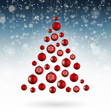 Christmas tree of baubles, vector illustration