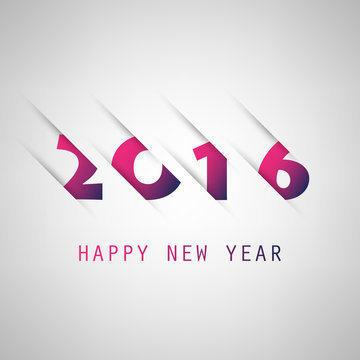 Simple Purple And Blue New Year Card, Cover or Background Design Template - 2016