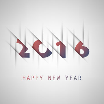 New Year Card, Cover or Background Design Template - 2016