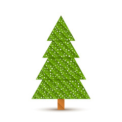 Abstract Fir Tree with Lines & Snow