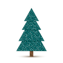 Abstract Fir Tree with Lines & Snow