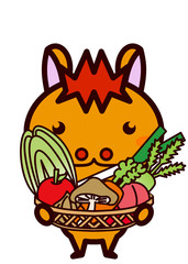 野菜を持った動物シリーズ