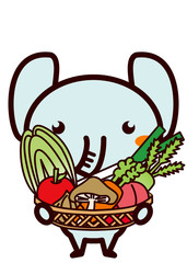 野菜を持った動物シリーズ