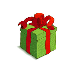 Colorfull vector Gift Box with ribbon