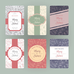 Set of gorgeous cards with hand drawn floral pattern. 