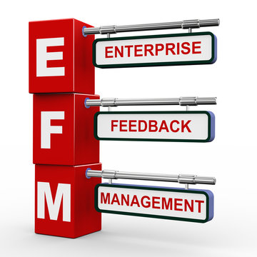 3d modern signboard of efm