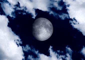 Obraz na płótnie Canvas The moon in the night sky 