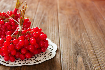 viburnum on a wooden table