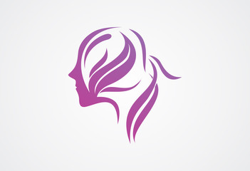 Woman hair and skin care logo vector