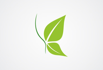 Butterfly leaf logo vector