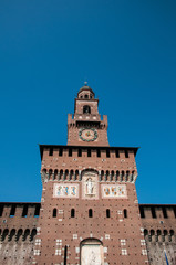 Fototapeta na wymiar View of the Castello Sforzesco - Milan