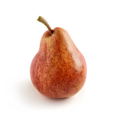 Profile of Red Pear on White Background