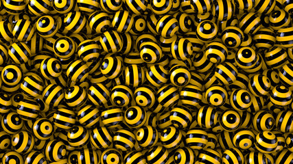 Yellow and black balls