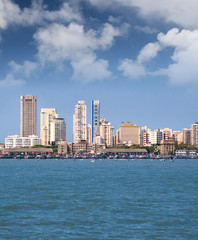 Mumbai skyline through the sea 