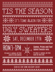 Ugly Christmas Sweater Party invitation template