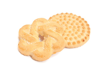 two tasty cookies on white