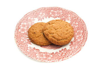 Two oatmeal cookies