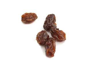 some tasty raisins on white
