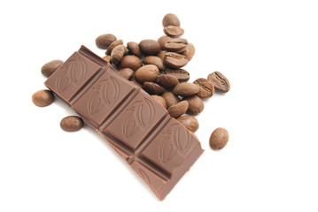 coffee beans and chocolate