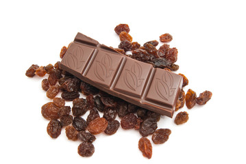 raisins and dark chocolate