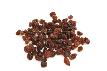 some raisins on white