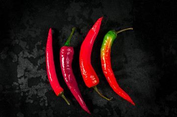 Still life with red hot peppers - obrazy, fototapety, plakaty