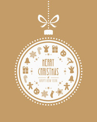 christmas ball ornaments gold background