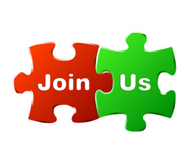 Obraz premium vector puzzle sign join us