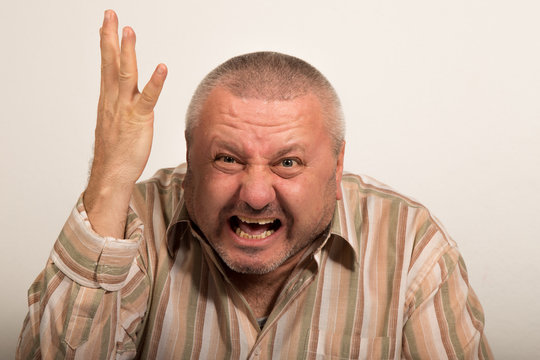 Angry man shouting