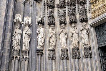 Cologne, Germany, the medieval portal, main entrance of the Dome