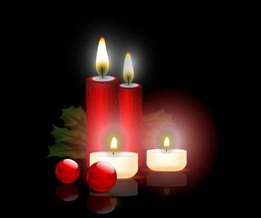 candeline, vischio, natale, decorazione, luce