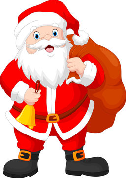 Santa claus with a bag and a bell