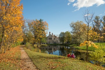 Autumn landscape. Tsarskoye Selo (Pushkin), St. Petersburg, Russia
