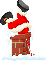 Santa Claus stuck in the Chimney