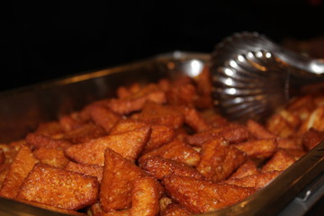 a large tray of french toast