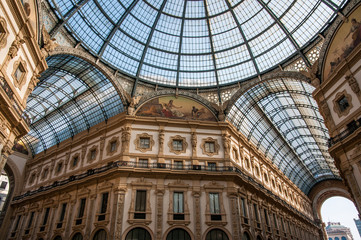 View of the Milan cathedral and gallery

