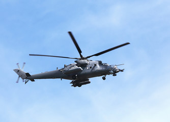 Fototapeta na wymiar Combat helicopter in flight