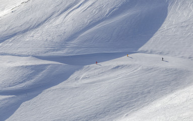 Elbrus ski tracks, bird's eye view