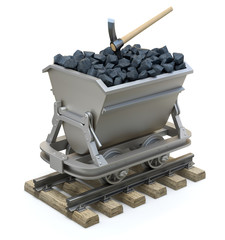 Coal in the mining cart © mipan