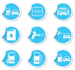 Car service and gas station icons. Vector illustration
