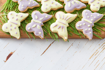 Easter cookies with grass