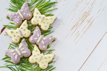 Easter cookies with grass